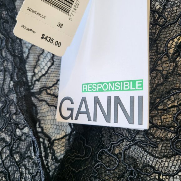 GANNI! Light Lace V Neck Blouse  Light Lace - Picture 6 of 10